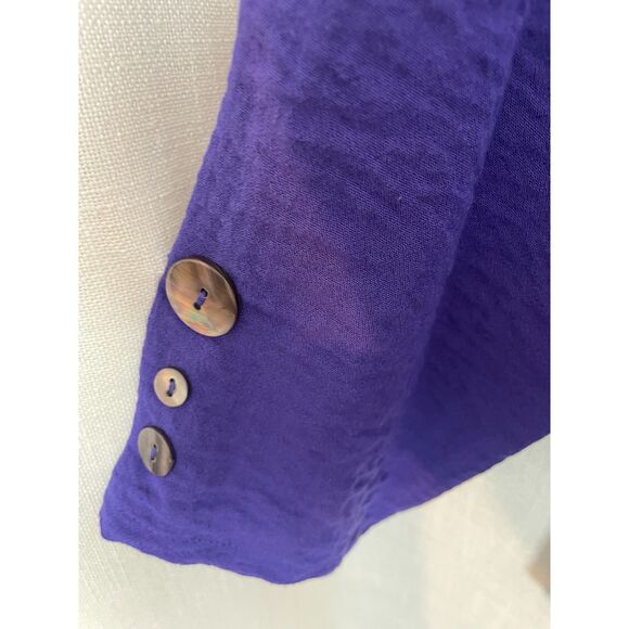 Habitat Crinkle Fabric Button Front Swing Shirt Purple Size Medium Style 30644 - Picture 4 of 7